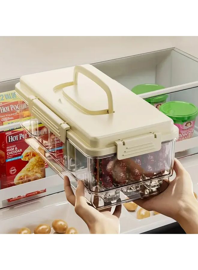 حاوية طعام بلاستيكية خالية من مادة BPA مع أقسام، قابلة للحمل والتكديس، مثالية للتخييم والنزهات والمنزل - Image 5